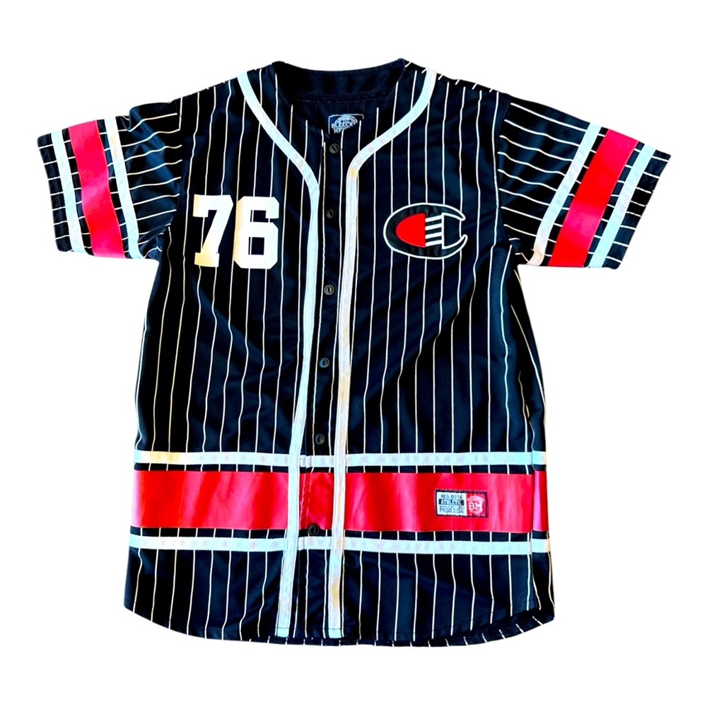 Bleecker and Mercer 1994 Mens XL Shirt Challenge Blue Striped Baseball NWOT
